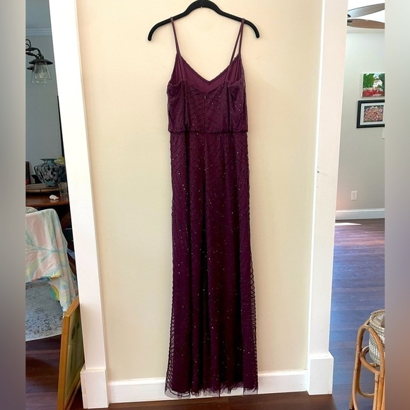 ADRIANNA PAPELL Art Deco Blouson Beaded Gown Size 6 - Picture 4 of 7